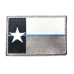 Texas Thin Blue Line Gray Black White Patch